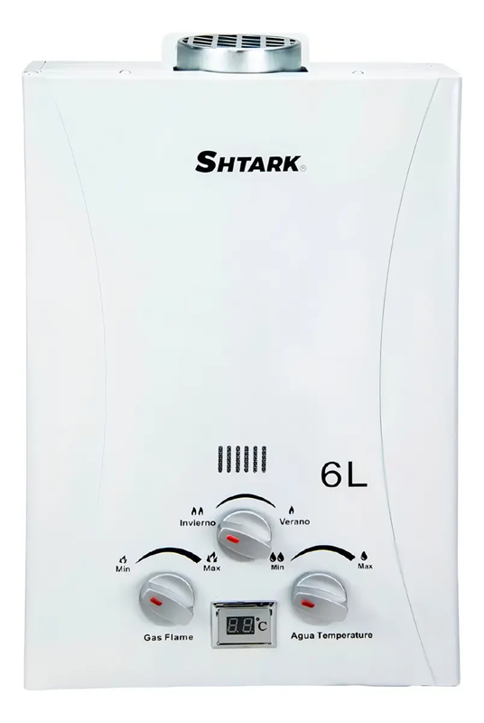 Calentador de Agua Instantáneo 3 perillas | 6L Gas LP (Ahorro 70%)