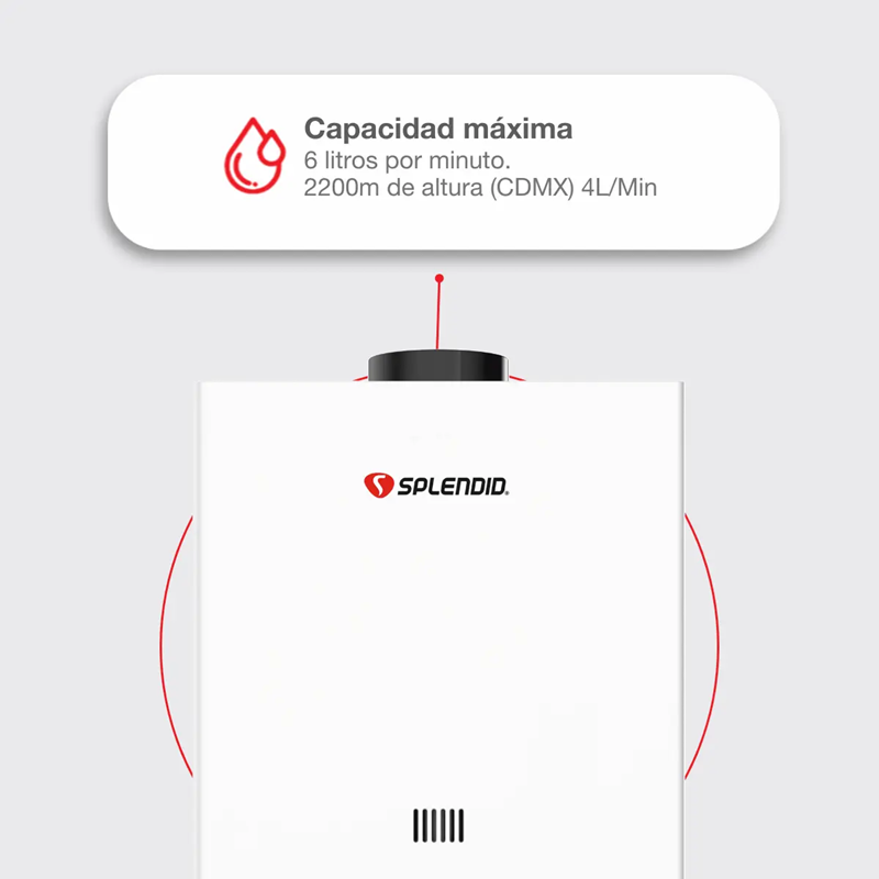 Calentador de Agua Instantáneo | 6L Gas Natural (Ahorro 70%)