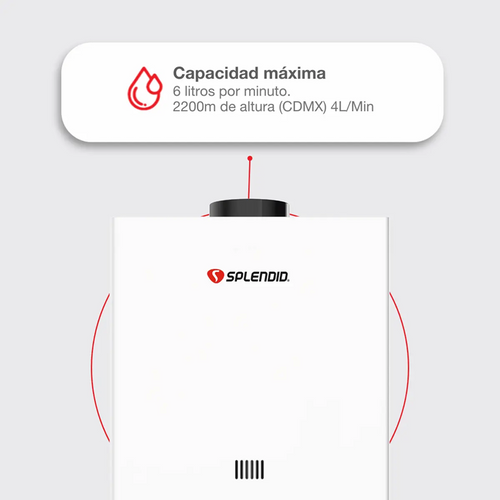 Calentador de Agua Instantáneo | 6L Gas Natural (Ahorro 70%)