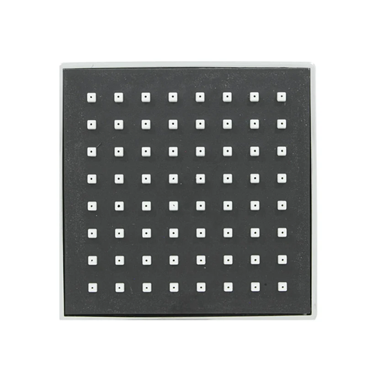 Regadera cuadrada 4" ABS negra cromada Genflux
