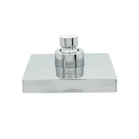 Regadera cuadrada 4" ABS negra cromada Genflux